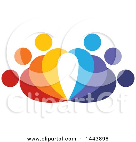 Clipart of a Group of Colorful People - Royalty Free Vector Illustration by ColorMagic