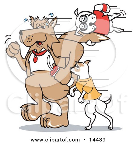 Dogs Walking Clipart Illustration by Andy Nortnik