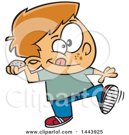 Clipart of a Cartoon White Boy Throwing a Stone - Royalty Free Vector Illustration by toonaday