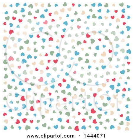 Clipart of a Backgrond Pattern of Colorful Hearts - Royalty Free Vector Illustration by KJ Pargeter