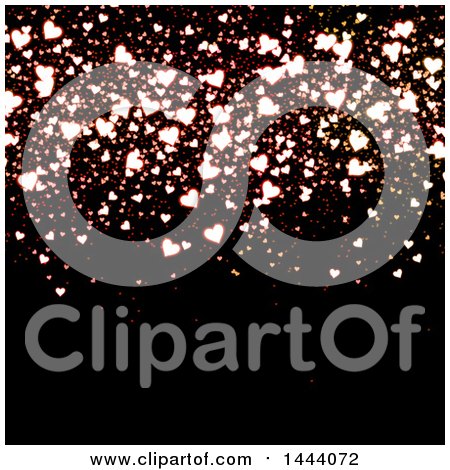 Clipart of a Background of Glowing Hearts on Dark - Royalty Free Illustration by KJ Pargeter