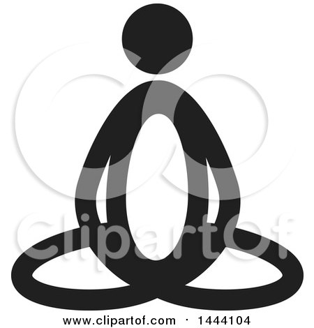 Clipart of a Black and White Meditating Person - Royalty Free Vector Illustration by ColorMagic