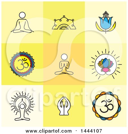Clipart of Meditation and Zen Icons - Royalty Free Vector Illustration by ColorMagic
