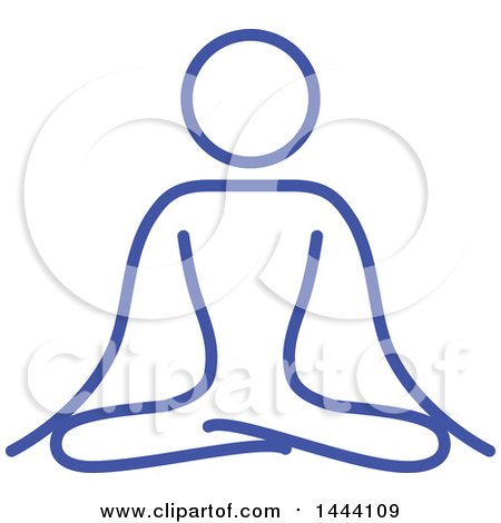 Clipart of a Blue Meditating Person - Royalty Free Vector Illustration by ColorMagic