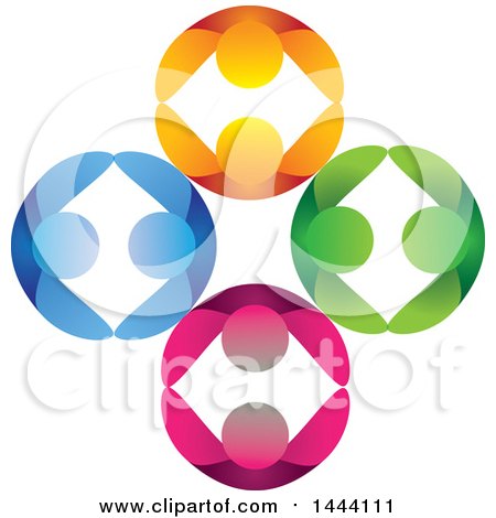 Clipart of a Gears of Colorful Dancing Couples - Royalty Free Vector Illustration by ColorMagic