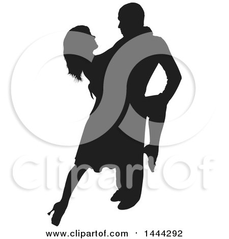 Clipart of a Silhouetted Latin Dancer Couple - Royalty Free Vector Illustration by dero