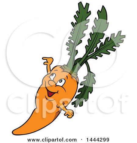 Clipart of a Cartoon Carrot Character Mascot - Royalty Free Vector Illustration by dero