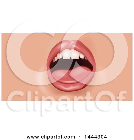 Clipart of a Woman's Open Mouth - Royalty Free Vector Illustration by dero