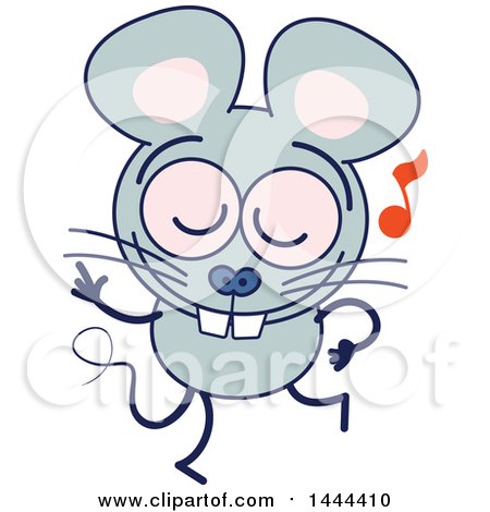 Clipart of a Cartoon Dancing Mouse Mascot Character - Royalty Free Vector Illustration by Zooco