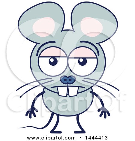 Clipart of a Cartoon Indifferent Mouse Mascot Character - Royalty Free Vector Illustration by Zooco