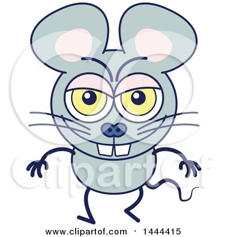 Clipart of a Cartoon Naughty Mouse Mascot Character - Royalty Free Vector Illustration by Zooco