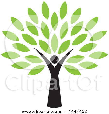 Clipart of a Tree with Green Leaves and a Woman Trunk - Royalty Free Vector Illustration by ColorMagic
