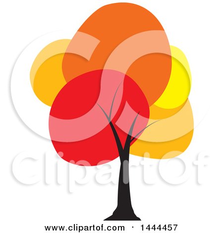 Clipart of a Tree with Colorful Autumn Foliage - Royalty Free Vector Illustration by ColorMagic