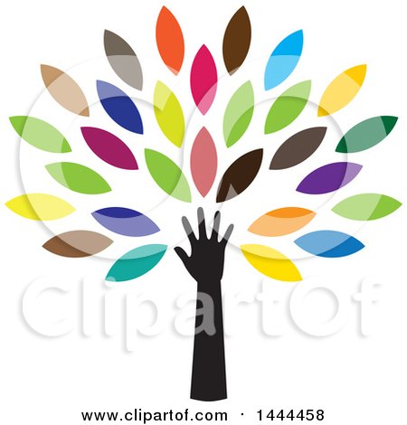 Clipart of a Tree with Colorful Leaves and an Arm - Royalty Free Vector Illustration by ColorMagic