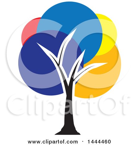 Clipart of a Tree with Colorful Foliage - Royalty Free Vector Illustration by ColorMagic