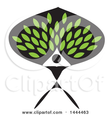 Clipart of a Tree with Green Leaves and a Person As the Trunk - Royalty Free Vector Illustration by ColorMagic