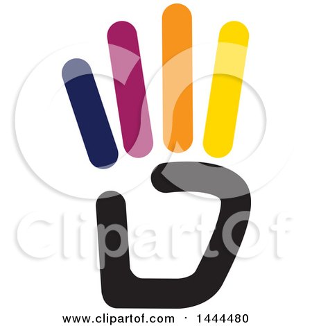 Clipart of a Hand Holding up Four Fingers - Royalty Free Vector Illustration by ColorMagic