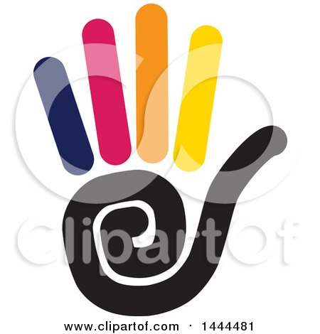 Clipart of a Hand Holding up Five Fingers - Royalty Free Vector Illustration by ColorMagic