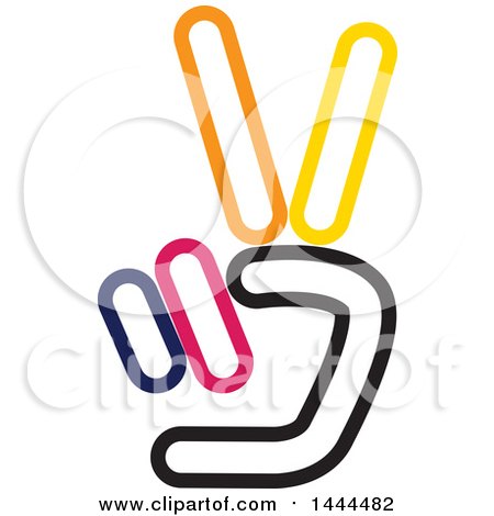Clipart of a Hand Holding up Two Fingers - Royalty Free Vector Illustration by ColorMagic