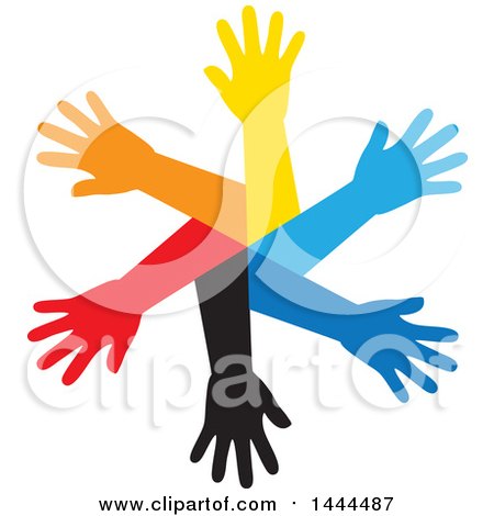 Clipart of a Circle of Colorful Arms - Royalty Free Vector Illustration by ColorMagic