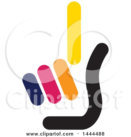 Clipart of a Hand Holding up One Finger - Royalty Free Vector Illustration by ColorMagic
