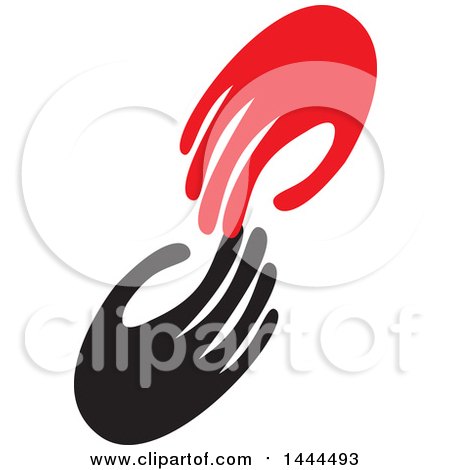 Clipart of a Red and Black Hands - Royalty Free Vector Illustration by ColorMagic