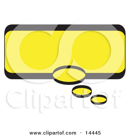 Rectangle Shaped Thought Balloon With A Yellow Background And Bold Black Outline Clipart Illustration by Andy Nortnik