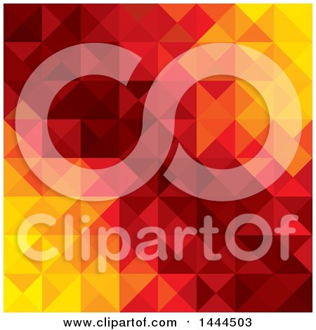 Clipart of a Yellow Red and Orange Geometric Background - Royalty Free Vector Illustration by ColorMagic