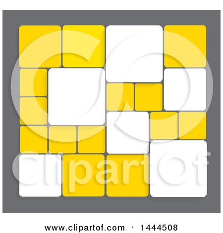 Clipart of a Background of Yellow and White Tiles on Gray - Royalty Free Vector Illustration by ColorMagic