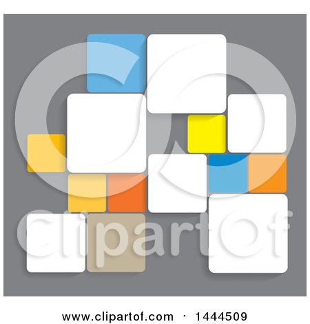 Clipart of a Background of Colorful Tiles on Gray - Royalty Free Vector Illustration by ColorMagic