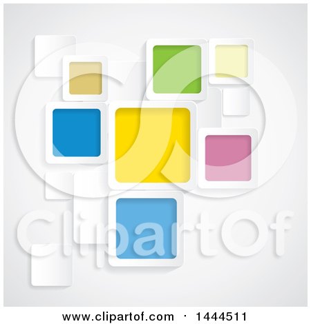 Clipart of a Background of Colorful Tiles on Gray - Royalty Free Vector Illustration by ColorMagic
