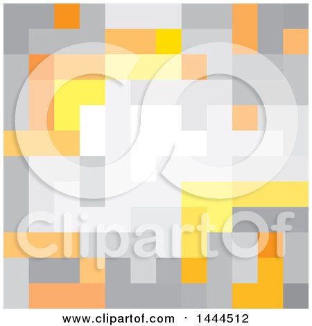 Clipart of a Background of Gray, White, Yellow and Orange Pixels - Royalty Free Vector Illustration by ColorMagic