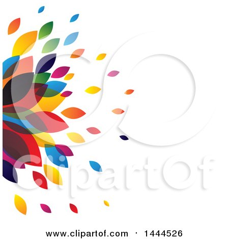 Clipart of a Background of Colorful Leaves - Royalty Free Vector Illustration by ColorMagic