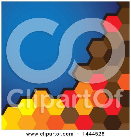 Clipart of a Background with Hexagons and Blue - Royalty Free Vector Illustration by ColorMagic