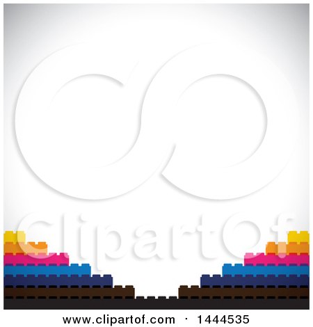 Clipart of a Background of Buildings Blocks over Shading - Royalty Free Vector Illustration by ColorMagic