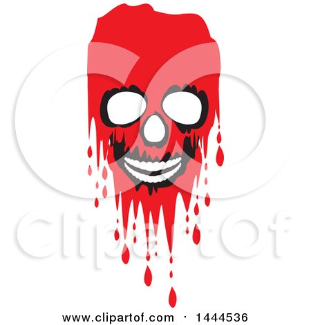 Clipart of a Bleeding Skull - Royalty Free Vector Illustration by ColorMagic