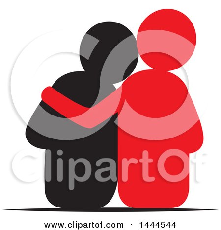 Clipart of a Rear View of a Supportive Couple - Royalty Free Vector Illustration by ColorMagic