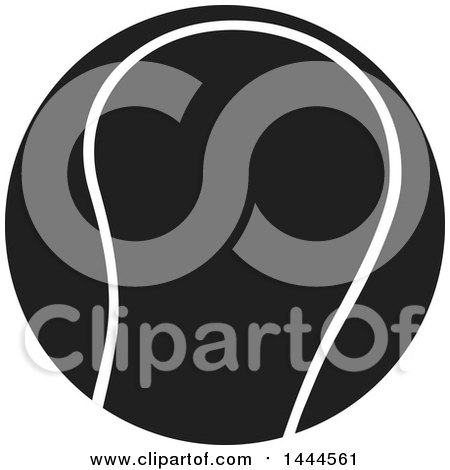 Clipart of a Black and White Tennis Ball - Royalty Free Vector Illustration by ColorMagic