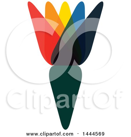 Clipart of a Colorful Abstract Flower or Torch Logo Design - Royalty Free Vector Illustration by ColorMagic