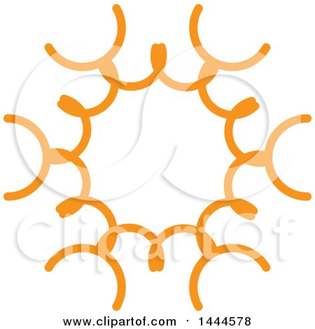 Clipart of a Mandala Floral Design in Orange - Royalty Free Vector Illustration by ColorMagic