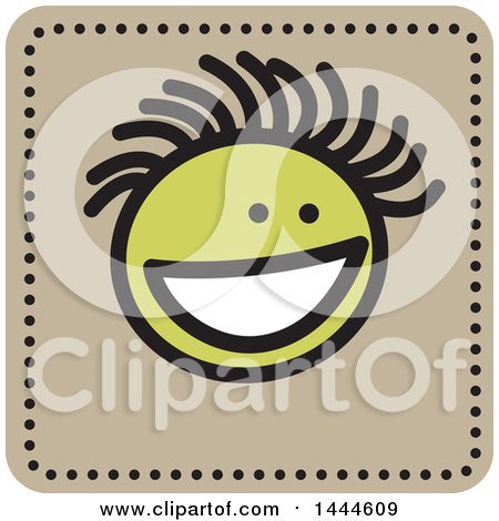 Clipart of a Stick Boy Avatar Face Icon - Royalty Free Vector Illustration by ColorMagic