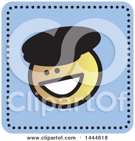 Clipart of a Stick Boy Avatar Face Icon - Royalty Free Vector Illustration by ColorMagic