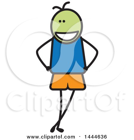 Clipart of a Stick Boy - Royalty Free Vector Illustration by ColorMagic