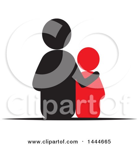 Clipart of a Rear View of a Father and Son - Royalty Free Vector Illustration by ColorMagic