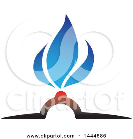 Clipart of a Blue Gas Flame - Royalty Free Vector Illustration by ColorMagic