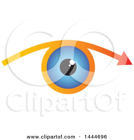 Clipart of a Blue Eye and Arrow - Royalty Free Vector Illustration by ColorMagic