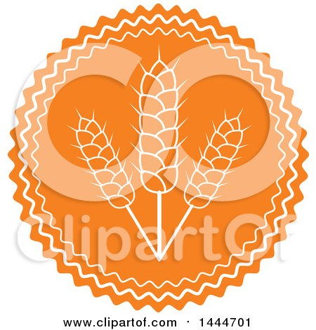 Clipart of a Round Orange and White Gluten Wheat Label - Royalty Free Vector Illustration by ColorMagic