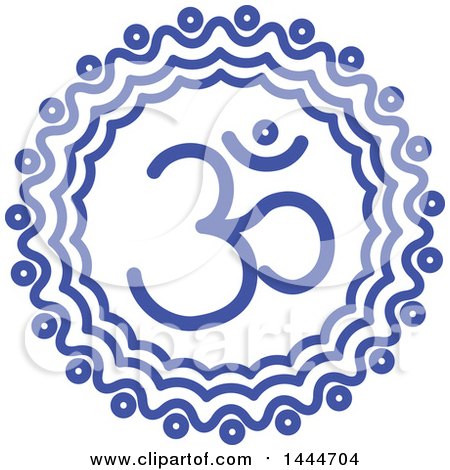 Clipart of a Blue Meditation Om Symbol Design - Royalty Free Vector Illustration by ColorMagic