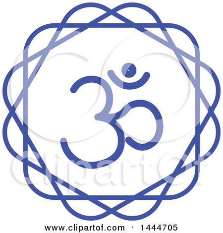 Clipart of a Blue Meditation Om Symbol Design - Royalty Free Vector Illustration by ColorMagic