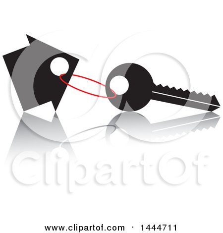 Clipart of a Key and House Tag with a Reflection - Royalty Free Vector Illustration by ColorMagic